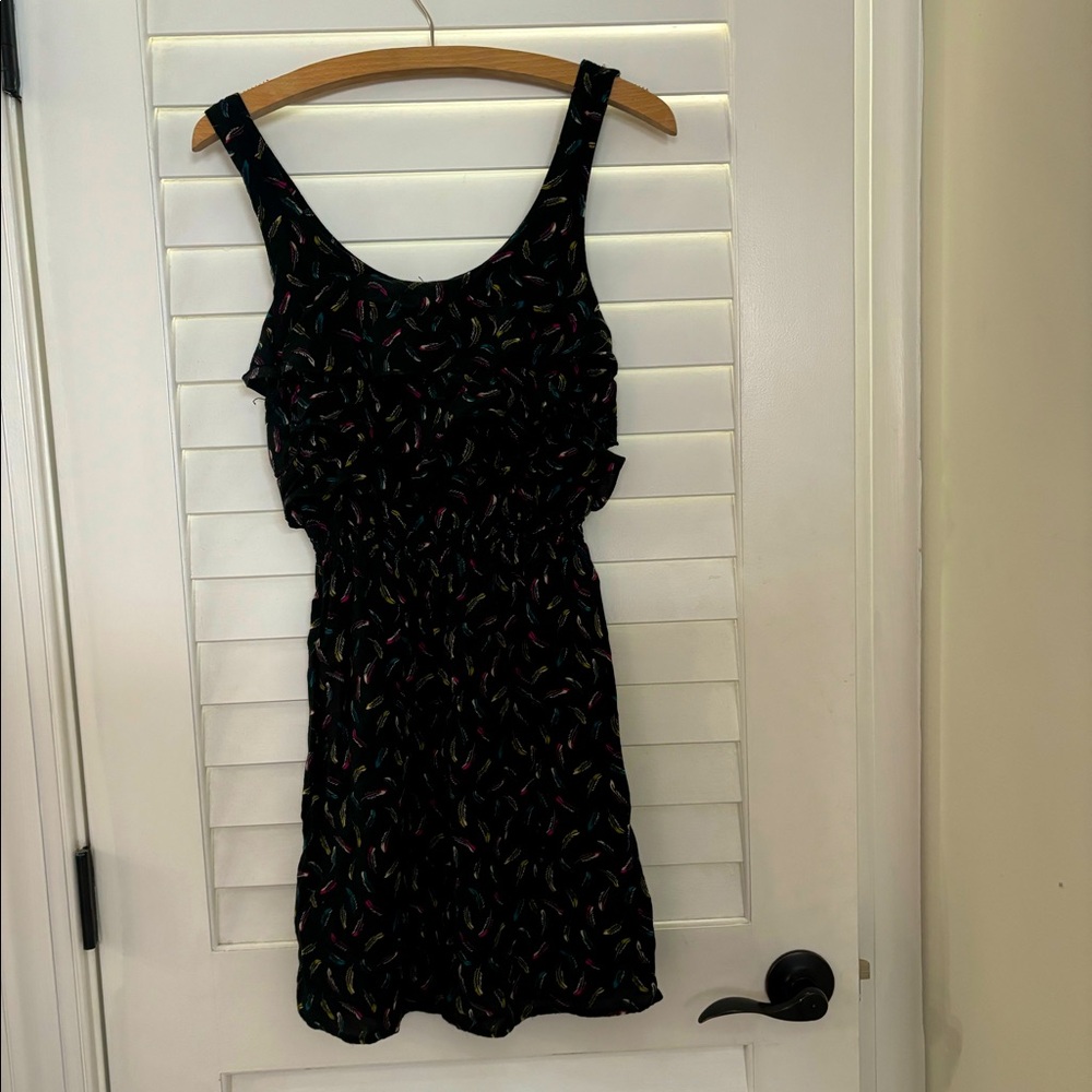 Ruffle Feather Print Dress